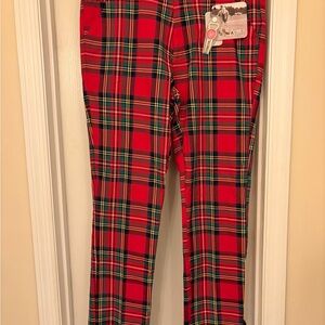 Royal and Awesome Men’s Golf Pants 36x32 Stewart Tartan Red Plaid NEW NWT
